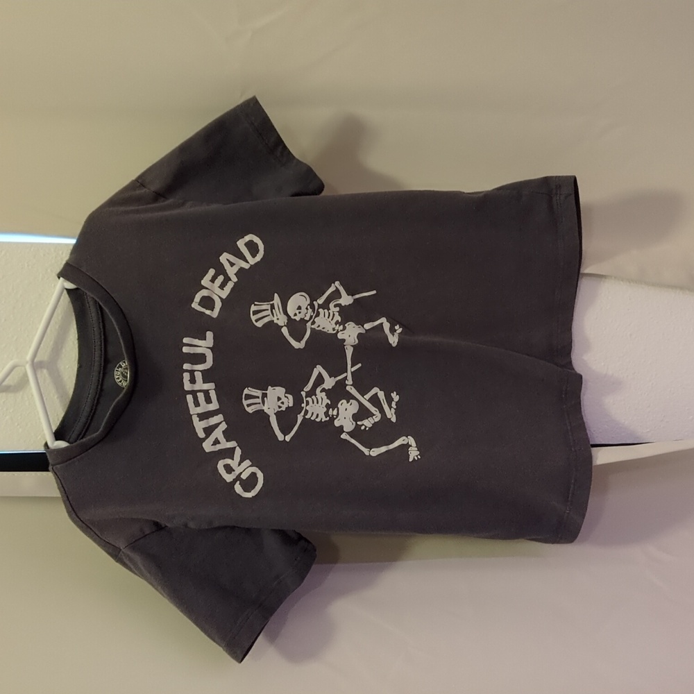 Kids Grateful Dead Skeleton Graphic Gray Tee Medium 8 T Shirt Short Sleeve